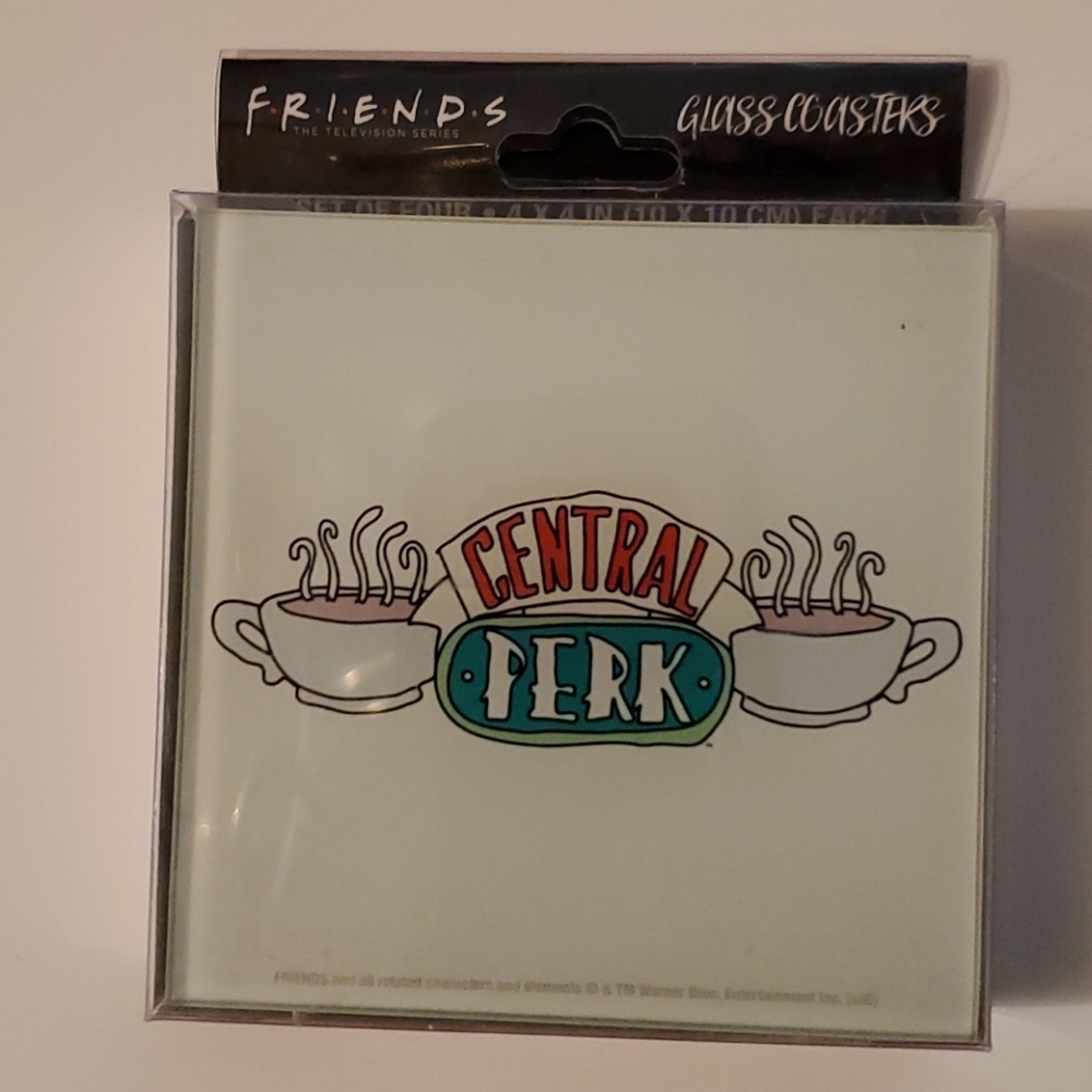 2 packs of 4 glass Friends coasters